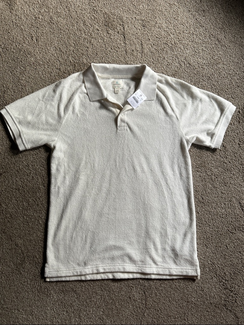 NWT Crewcuts by JCrew Cream Terry Polo Shirt  Sz XL